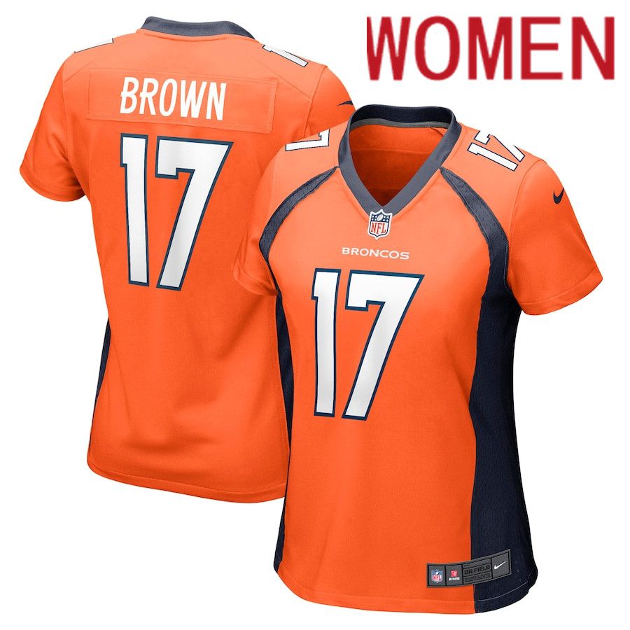 Women Denver Broncos #17 John Brown Nike Orange Game NFL Jersey->women nfl jersey->Women Jersey